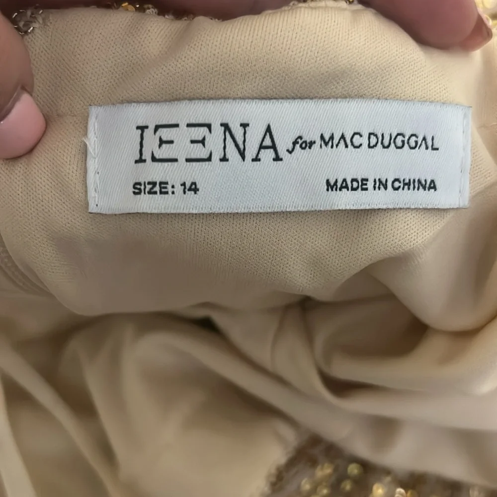 MAC DUGGAL Sequined Halter Neck Belted Soft Tie Dress 11281 NWT - Picture 6 of 9